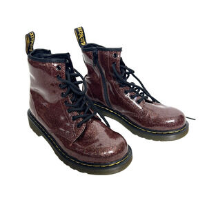 Dr. Martens Junior Girls US 3 EU 34 Brown 1460 Coated Glitter Lace Up Boots